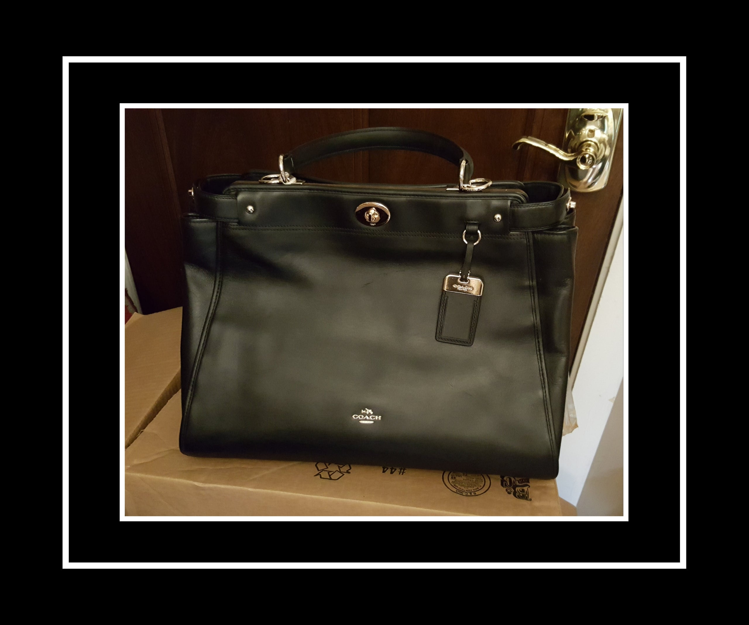 Coach The Gramercy Top Handle Satchel Black Pre Owned Two Sisters Antiques Collectibles